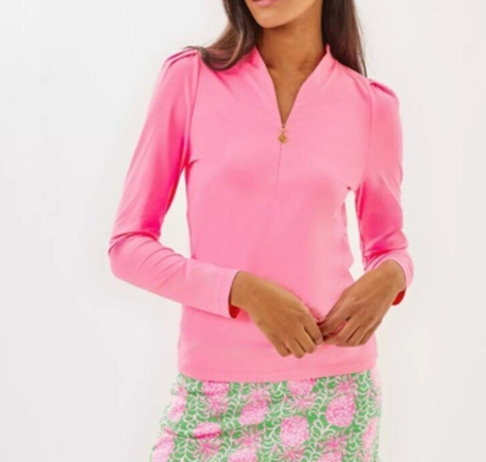Lilly Pulitzer Sz S Sania Half Zip Meryl Upf 50+ Athletic Top Athletic Hot Pink